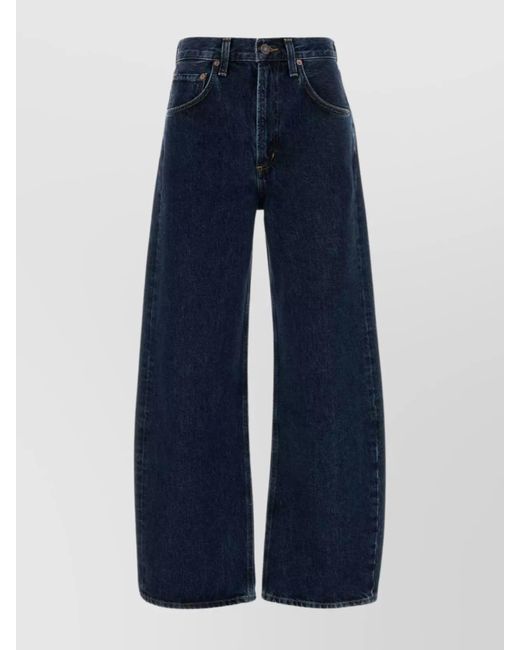 Agolde Blue Wide-Leg Jeans With Belt Loops And Five-Pocket Style