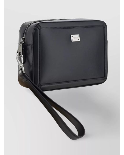 Dolce & Gabbana Black Leather Mini Clutch Bag for men