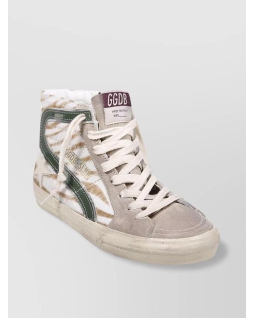 Golden Goose Deluxe Brand Natural Leather High-Top Sneakers