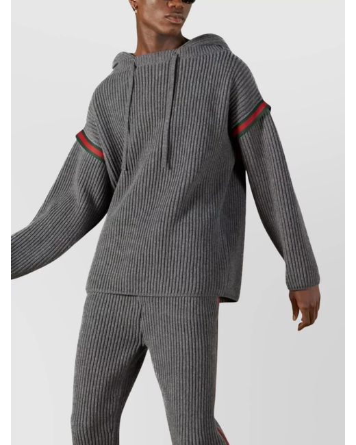 Gucci Cashmere Wool Oversized Hoodie in Grey for Men | Lyst UK