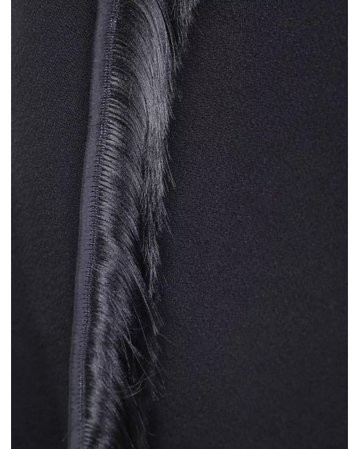Jil Sander Blue Midi Asymmetric Fringed Skirt
