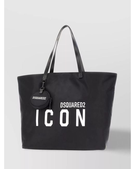 DSquared² Black Nylon Shopping Bag Dual Handles