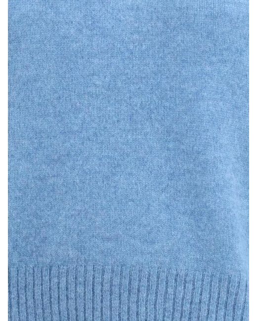 Marni Blue Cashmere Crewneck Long-Sleeve Jumper