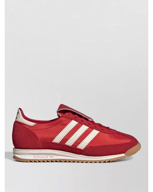 Adidas Originals Red Sneakers Contrast Sole Signature Stripes Branding