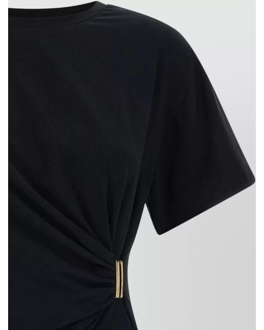 Pinko Black Mary T Shirt Tone Detail Ruched