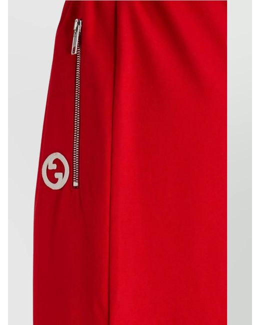 Gucci Red Cotton Trousers