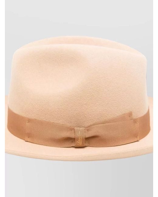 Borsalino Natural Wool Fedora Hat for men