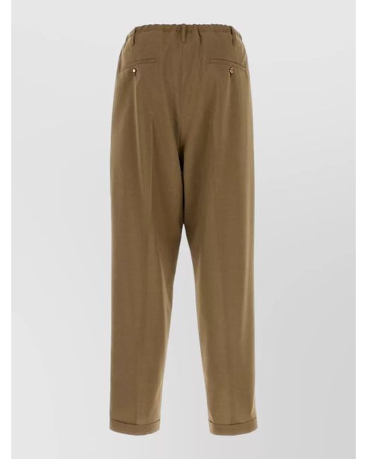 Magliano Natural Tailored Trousers Pleated Front Back Pockets Cuffs for men