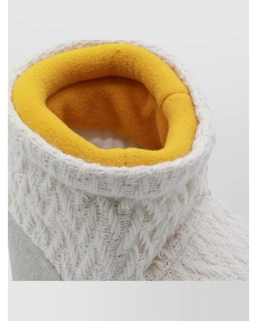 Moon Boot Gray Knit Texture Ankle Boots Modern Design