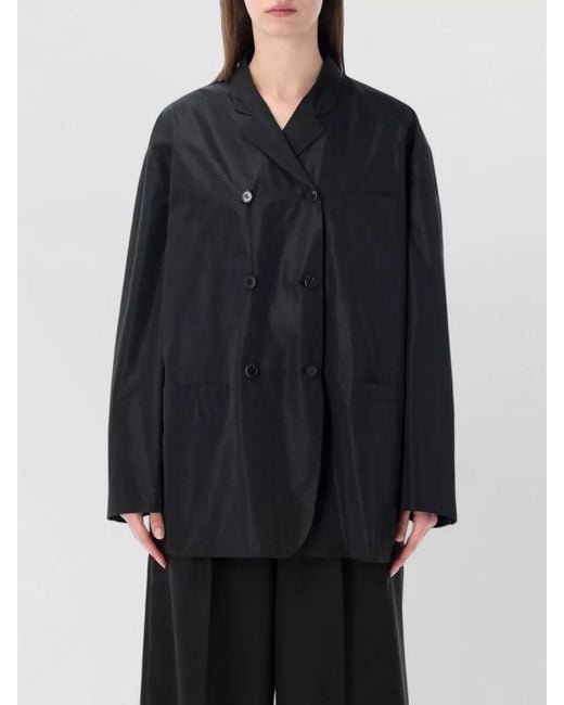 Prada Blue Double Breasted Taffeta Tailored Jacket