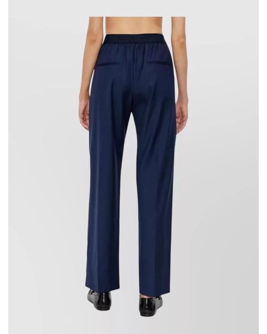 KENZO Blue Virgin Wool Jog Trousers Elastic Waist