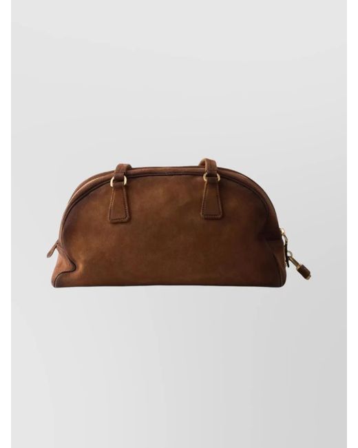 Prada Brown Satchel Calf Leather Shoulder Bag