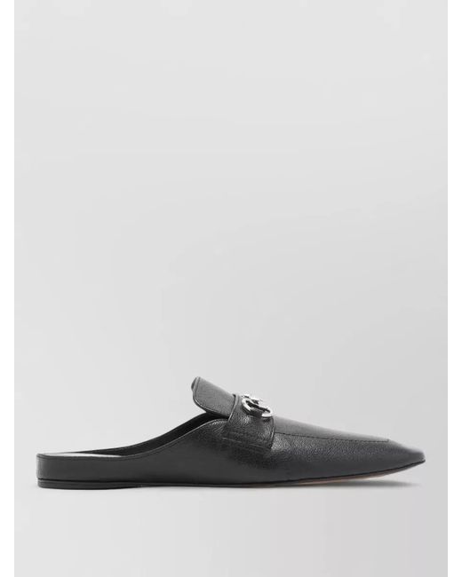 Gucci Black Ragazzo Square Toe Mules Metallic Hardware