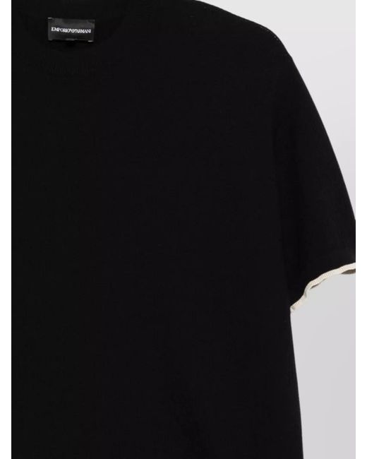 Emporio Armani Black Cotton Short-Sleeve T-Shirt for men