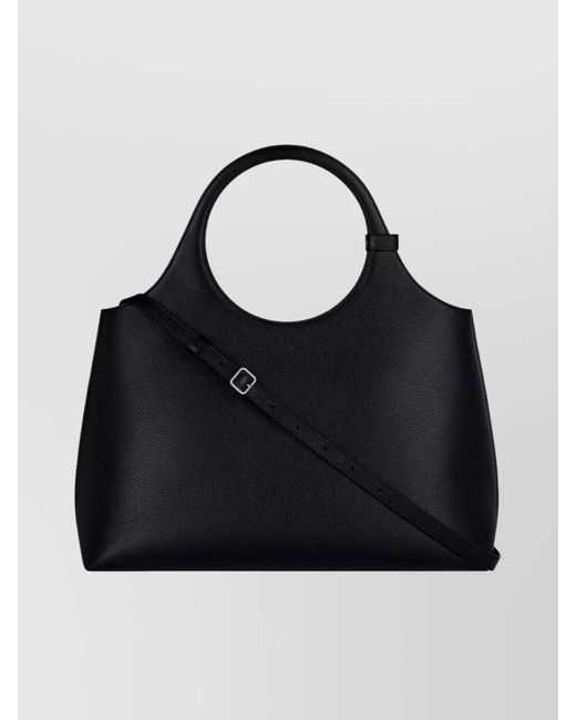 Courreges Black Large Leather Shoulder Bag