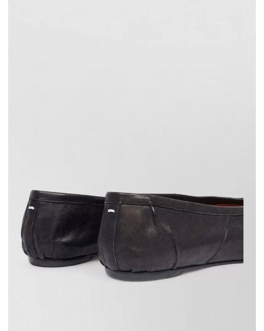 Maison Margiela Gray Leather Tabi Ballerina Shoes