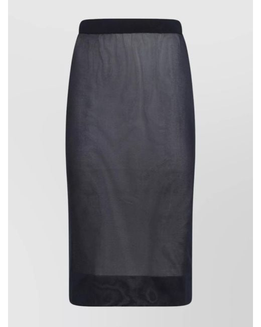 Saint Laurent Gray Knit Pencil Skirt