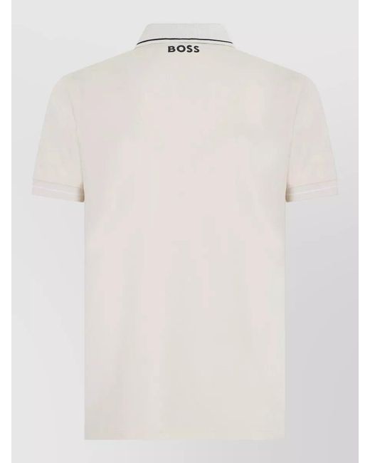 Boss White Short Sleeve Polo Shirt for men