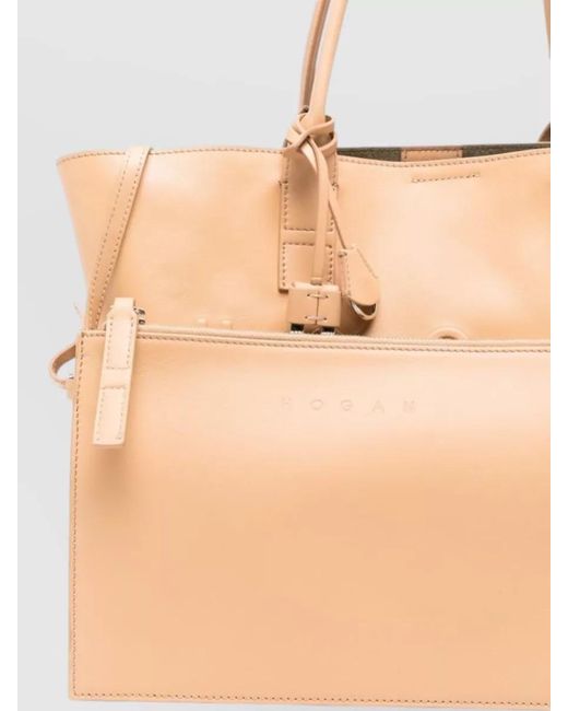 Hogan Natural Small Leather Tote Bag