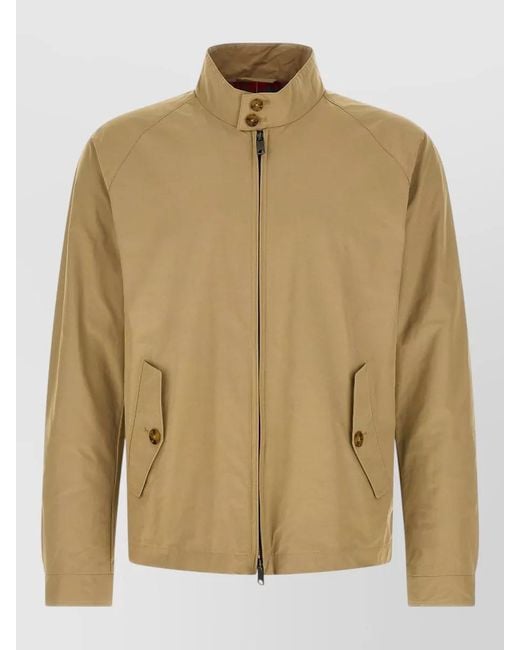 Baracuta Natural G4 High Collar Jacket Buttons Pockets Cuffs for men