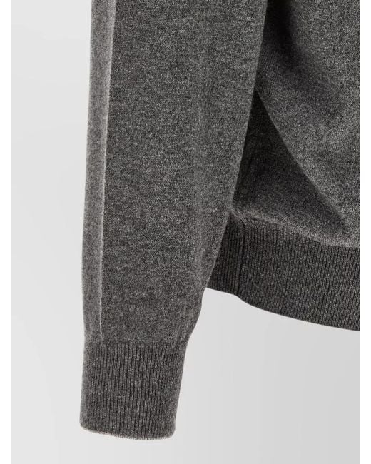 Brunello Cucinelli Gray Cashmere Half-Zip Sweater for men