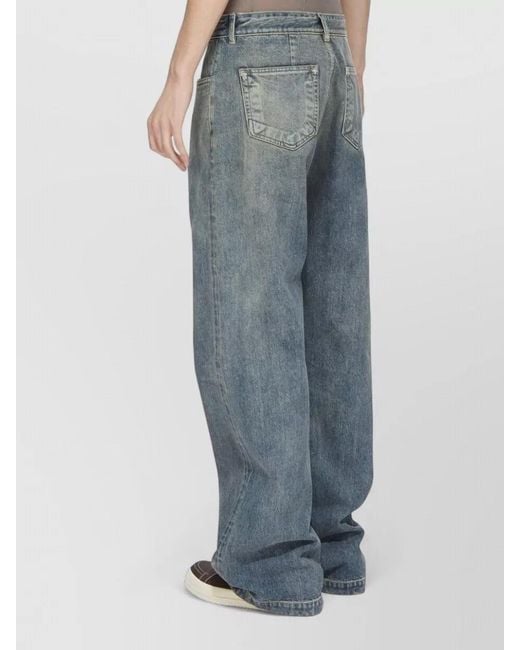 Rick Owens Gray Cotton Mid-Rise Loose-Fit Denim Jeans for men