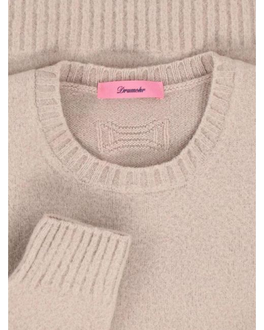 Drumohr Natural Lambswool Crewneck Jumper for men