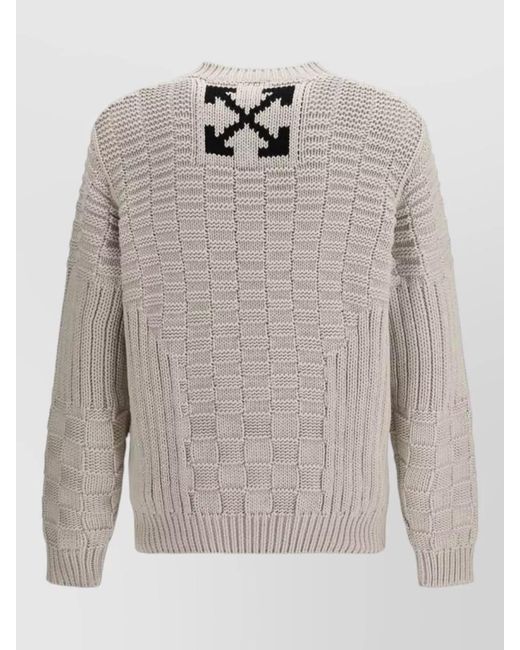 Off-White c/o Virgil Abloh Gray Ribbed Cotton Sweater for men