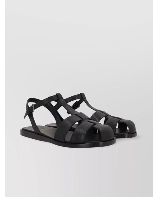 Church's Black Nappa Leather T-Strap Sandals