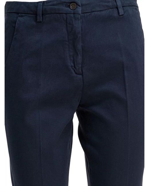 Briglia 1949 Blue Trousers Belt Loops Back Pocket Side Pockets