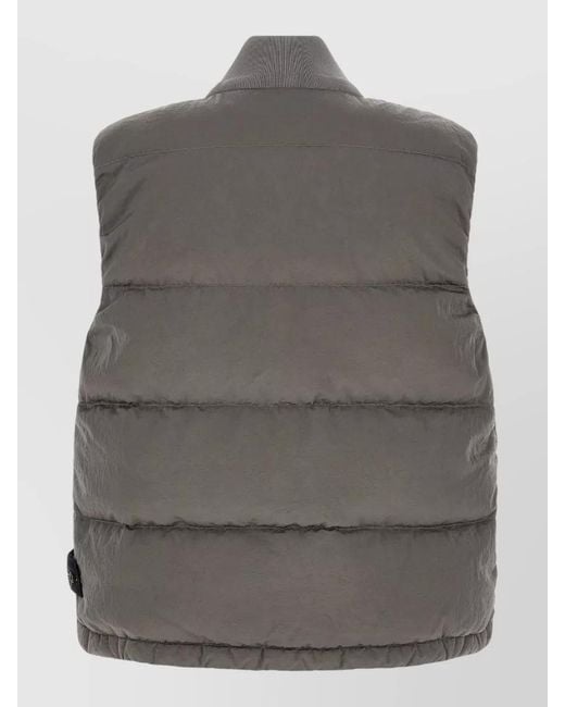 Stone Island Gray Quilted Sleeveless Padded Gilet for men