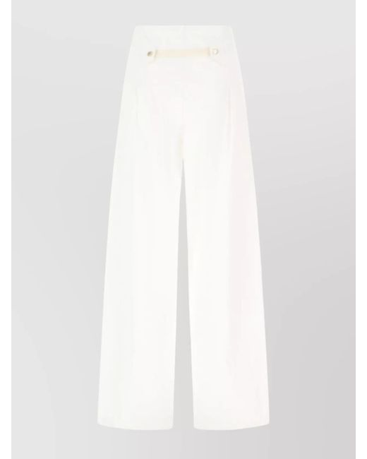 DARKPARK White Cotton Wide-Leg Trousers