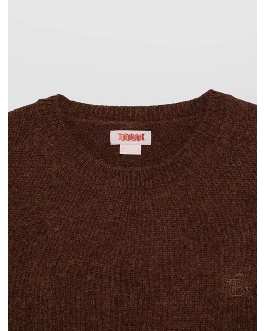 Baracuta Brown Virgin Wool Crew-Neck Jumper for men