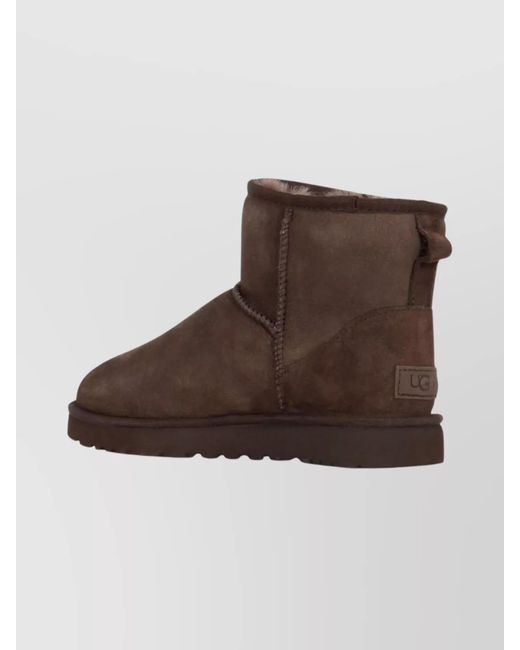 Ugg Brown Shearling Suede Ankle Boots