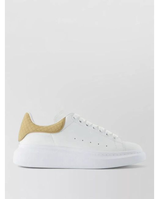 McQueen White Oversized Leather Sneakers Smooth Calfskin for men