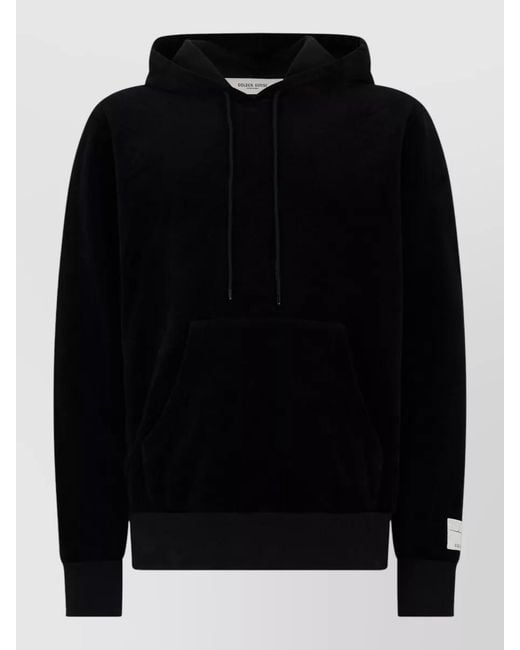 Golden Goose Deluxe Brand Black Cotton Hooded Sweatshirt Long Sleeves for men