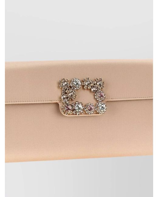 Roger Vivier Natural Silk Clutch Bag