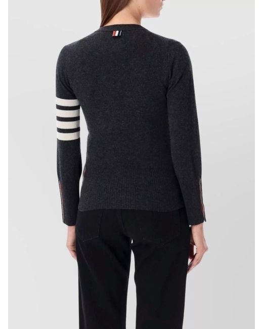 Thom Browne Blue Cashmere V-Neck Cardigan