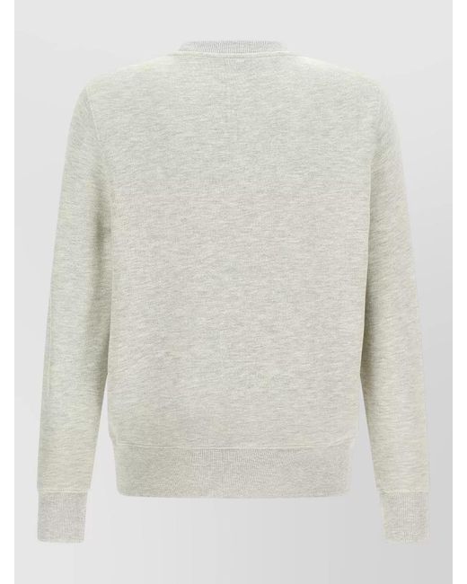 Autry White Sweatshirt Crew Neck Logo Embroidery Ribbed Cuffs Hem for men