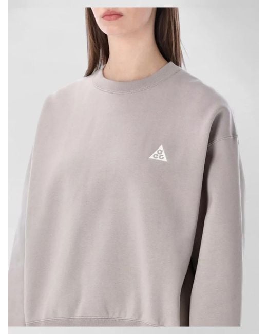 Nike Gray Fleece Relaxed-Fit Sweatshirt