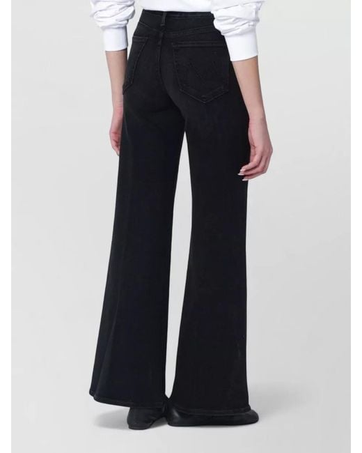 Mother Black Denim Flared Trousers