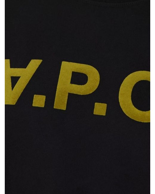 A.P.C. Black Oversized Logo-Print Cotton Sweatshirt for men