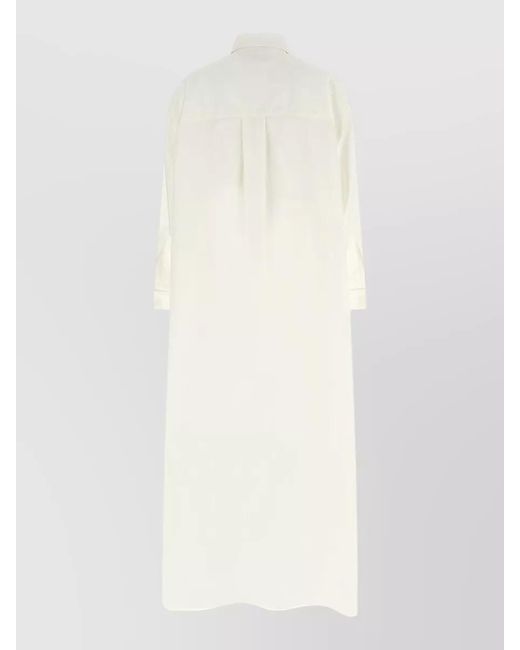 Balenciaga White Long Sleeve Shirt Dress High Low Hem