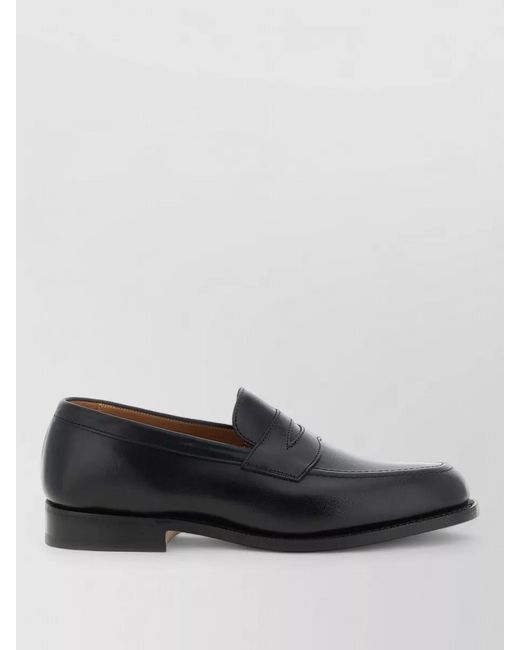 Tricker's Black Havard Penny Loafers Round Toe Leather Sole for men