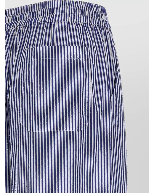 P.A.R.O.S.H. Purple Cashine Pants Striped Pattern Wide Leg Back Pocket