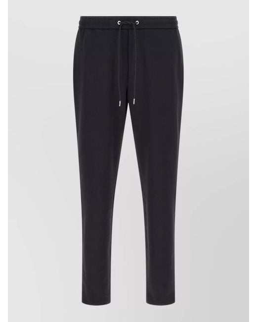 Moncler Blue Jogger Pants Logo Detail Elastic Waistband for men