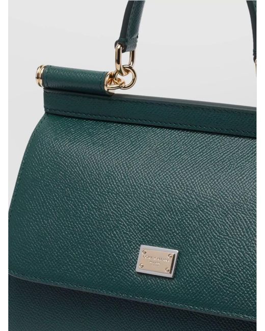 Dolce & Gabbana Green Sicily Medium Leather Cross-Body Bag