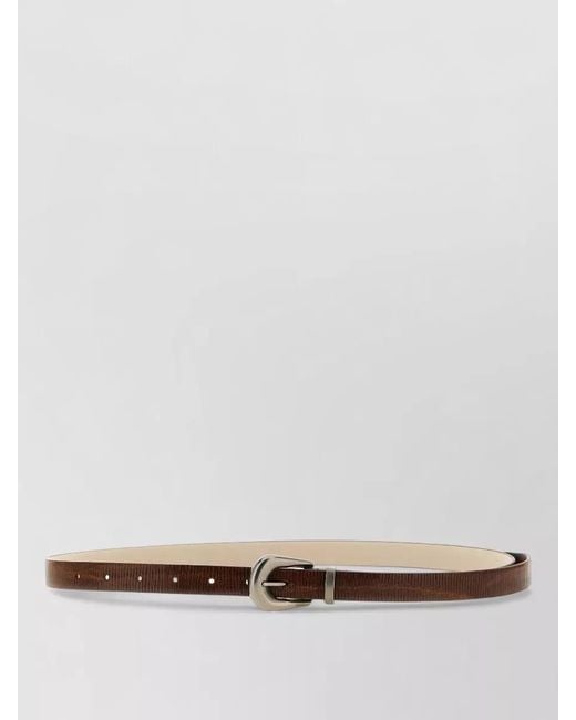 Brunello Cucinelli White Carved Leather Belt