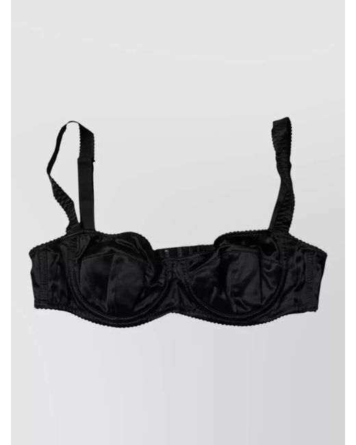 Dolce & Gabbana Black Silk Balconette Bra