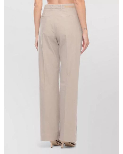 Briglia 1949 Natural Cotton Straight Leg Trousers Belt Loops Pockets